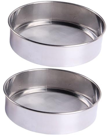 BESTonZON Filtro 2 Pz Setaccio Metallico Per Farina Bene Setaccio Per Polvere Per Farina in Acciaio Inox Per a Rotondo Colino a Mano Bel Macchina Per Manuale