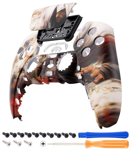 eXtremeRate Assassin Front Housing Shell with Touchpad Compatible with ps5 Controller BDM-010 BDM-020 BDM-030 BDM-040, DIY Replacement Shell Custom Touch Pad Cover Compatible with ps5 Controller