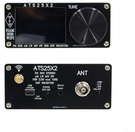 Receptor de radio ATS25X2 FM RDS AM LW MW SW SSB DSP Receptor con antena WIFI, pantalla táctil a color de 2.4 pulgadas