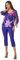 Roman Originals Cropped Trousers for Women UK Ladies Capri Leggings Summer Pants Short Crop Stretch 3/4 Length Three Quarter Pedal Pusher Clothes Elasticated Bengaline Cut Off - Violet - Size 10
