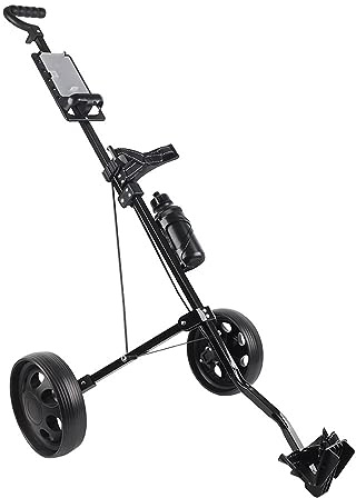 KIMISS Multifunktionaler Faltbarer 2-Rad-Golfwagen mit Push-Pull-Wagen, Leichte und Robuste Golfausrüstung – Ideal für Einfache Mobilität auf Dem Golfplatz