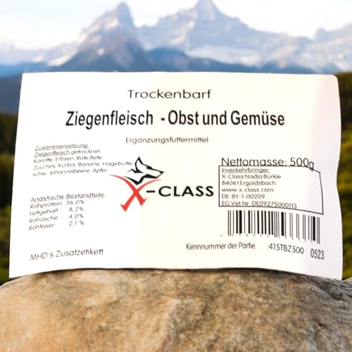 Trockenbarf Ziege, Obst und Gemüse, 2kg Sparpack, ohne jegliche Zusatzstoffe, geeignet für allergische und ernährungssensitive Hunde