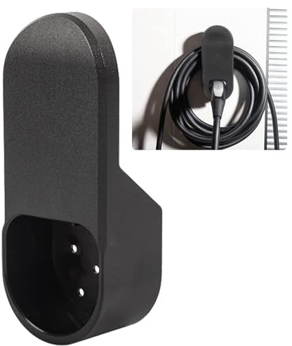 MotorMinds Wallbox Ladekabel Typ 2 Wandhalterung, Ladekabel Typ 2 Wandhalterung, ABS Halterung typ 2 EV Wandhalterung mit 13 Schrauben für Model 3 Model X Model S Model Y (Schwarz)