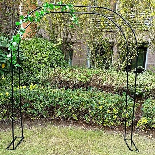 Arche de jardin noire antirouille pour décoration de terrasse ou de mariage - Robuste et élégante - 350 x 220 cm