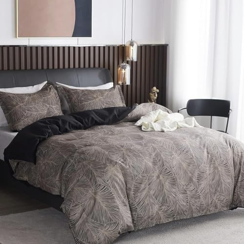 BSYYZQC BettwäSche 240x260 Palmblätter Blume Bettbezug Luxuriös Flauschig mit ReißVerschluss Jahrgang BettwäSche-Sets 2 Teilig Set Weiche Atmungsaktiv Mikrofaser BettbezüGe und 2 Kissenbezug