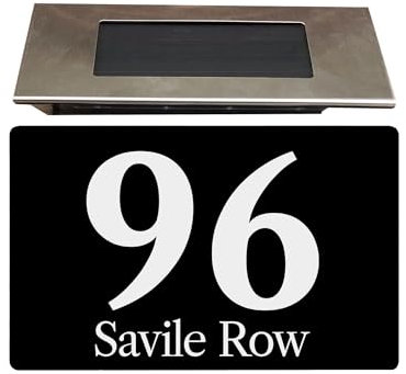 Personalised Solar Number Sign, LED Door Plaque, Custom House Sign