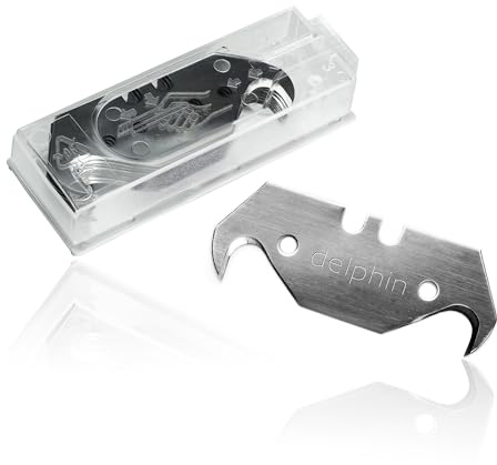 Delphin®-Schwarze Hakenklingen, Cuttermesser Klingen 19mm, 0,65mm stark, 10 Klingen im Spender.