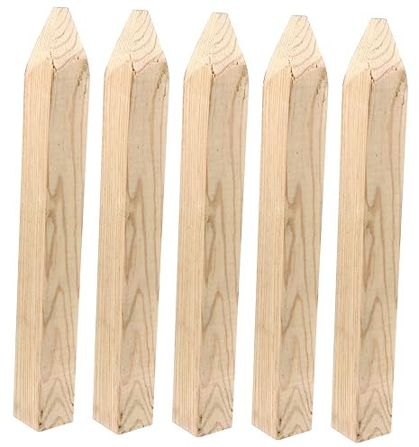 NULYLU 5stücke Robuste Holzmarkierungsstäbe Für Garten Zaun Und Vermessung Praktische Holzpfähle Für Gartenbedarf Und Landschaftsgestaltung