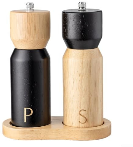 HEIBTENY Moulin à poivre en bois naturel pour moudre le poivre et récipient de rangement pour sel de mer ou poivre Emballage exquis Broyage rapide et uniforme des grains de poivre Moulin à poivre en
