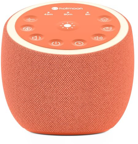 Hotmoon White Noise Machine, Sound Machine for Baby Adults with 40 High-Fidelity Sounds, 8 Colour Night Light, USB Power Supply, Sound Therapy with Timer for Sleeping Nursery Office Travel Gift