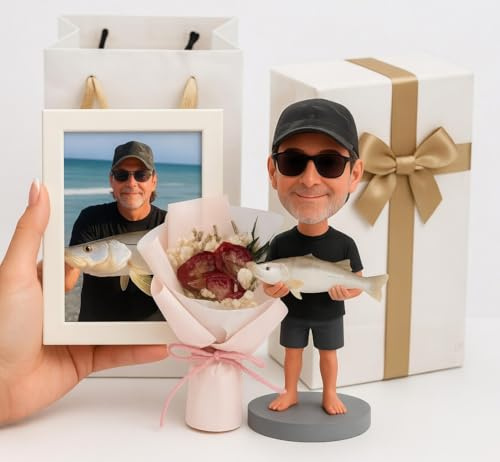 Custom Bobblehead,Personalized Figurine with Custom Skin Tone, Hair, Eyes, Gifts for Birthday, Lovers, Family, Business, Retirement or Graduation Keepsake (Final Approval Preview Before Production)