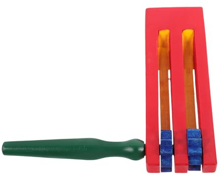 Toyvian Wooden Soundboard Rotating Ratchet Educational Castanet for Boys and Girls Music Class Party Favor Handheld Percussion Instrument