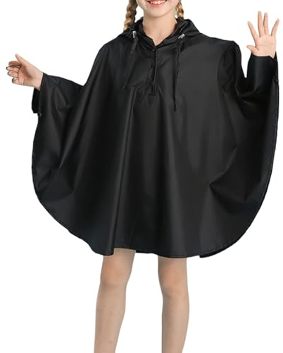 Poncho de Pluie Enfant, Imperméable pour Filles vêtement de Pluie Confortable et léger idéal pour Les activités en Plein air l'école et Les Loisirs adapté aux Enfants de 3 à 14 Ans