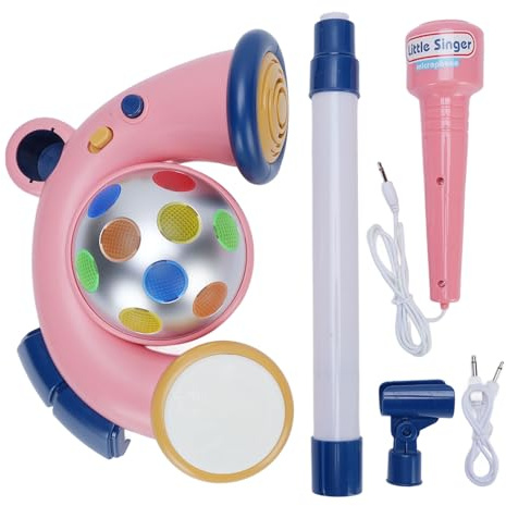 Aoaoy Kindermikrofon mit Stand, Klangverstärkung, Frühes Lernen, Karaoke -Maschine mit Mikrofon für Musikalischen Spaß, Wachstum