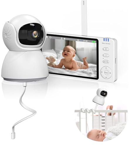 Extralink Babyphone mit Kamera ohne WLAN – Baby Monitor mit 5 Zoll Display, Nachtsicht, 2 Wege Audio, VOX & Temperaturüberwachung, FHSS-Funktion 2,4GHz 300m Reichweite, Schlaflieder & 3500mAh Akku