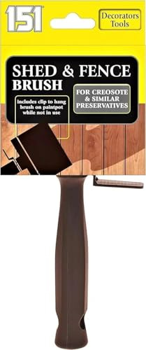 Shed & Fence Exterior Paint Brush 10cm Wide Block Brush with Clip Ideal for Woodwork, Fences, Decking & Outdoor Painting Durable Synthetic Bristles for Creosote & Preservatives (51010)
