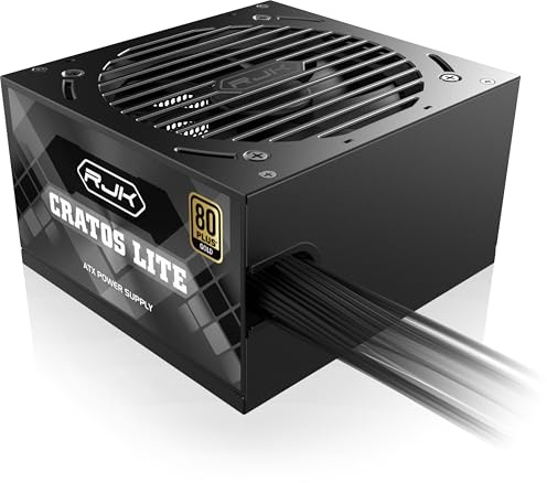RAIJINTEK CRATOS LITE 850W Black, 80 Plus Gold, ATX 3.1, Nicht-Modulares PC-Netzteil, PCIe 5.1 Ready, 120mm Smart Fan, DC-to-DC, 12V-2×6 Anschluss, 5 Jahre Garantie