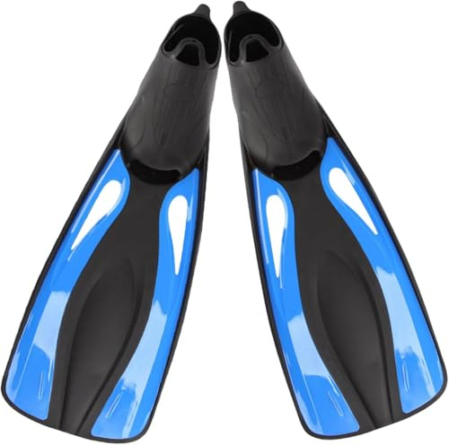 Schnorchelflossen – Schnorchelflossen for Erwachsene mit vollem Fuß, Taschenflossen | 1 Paar verstellbare Tauchtrainingsflossen for den Außenbereich, for Damen und Herren, Profis, Anfänger(Blue)