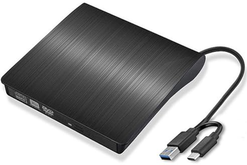 USB 3.0/USB 3.0 + Type-C Optical Drive Case 9.5mm/12.7mm Slim DVD External Enclosure SATA To USB CD ROM ODD Case Box External Optical Disc Drive Enclosure for Laptop Notebook (USB3.0 Type C 9.5mm)