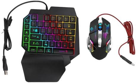 Cosiki Mobile Gaming-Tastatur-Maus-Konverter-Kombination 4 in 1 für Schnelles Aufladen, Einhand-Tastatur und Maus-Adapter für -Gamer