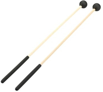 2 mazzuole in legno con manico in legno, bacchette per percussioni per campane Glockenspiel