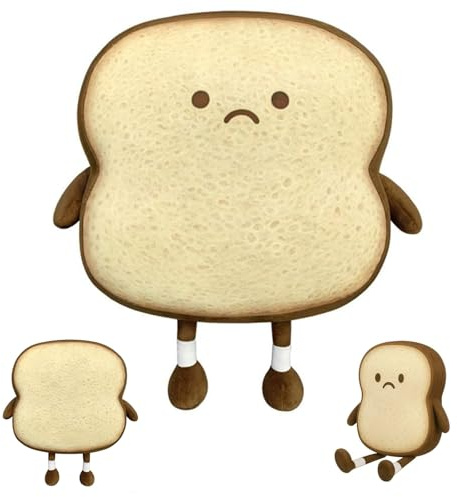 Saituo Home 18CM Toastbrot Kuschelkissen 3D Wurf Kissen Squishy Plüschtier | Relaxo Kuscheltier Süßes Kuscheltier Kissen für Sofa Heimdekoration Geburtstag Weihnachten Halloween (Goldgelb)