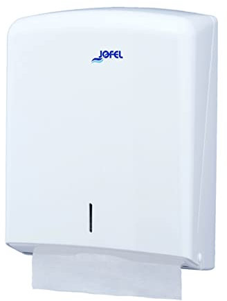 Jofel - Distributore di asciugamani, Distributore di asciugamani per il viso, Distributore di asciugamani a parete, fino a 600 asciugamani a zig zag, resistente alloggiamento in ABS, Azure AH33000