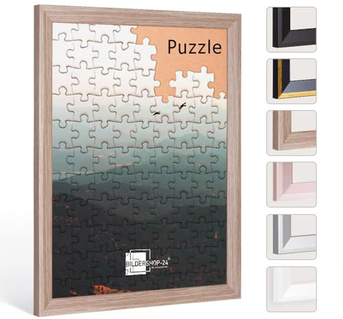 Bildershop-24 Puzzlerahmen PRIO 60x80cm Sonoma Eiche (Dekor) für ca. 1000-1500 Teile