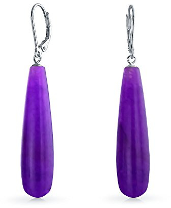 Semplice Quarzo Lineare Lungo Turchese Onice Lapislazzuli Gemma Allungato Teardrop Leva Indietro Orecchini A Penzolo Occidentali Gioielli Per Donne Teen .925 Sterling Silver