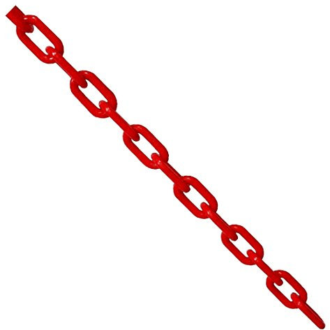 True Products 10m x 6mm Plastic Barrier Chain Link Safety Decorative Garden Fence - Red