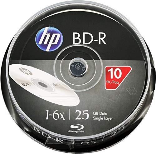 HP BD-R 6 Discos BLU-Ray, 25 GB - 10 Discos para Tartas
