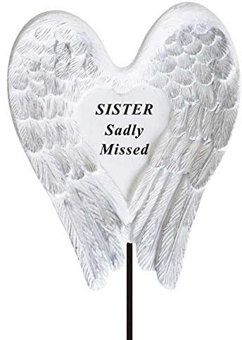 Angraves Sadly Missed Sister Angel Wings Memorial Tribute Stick Graveside Plaque