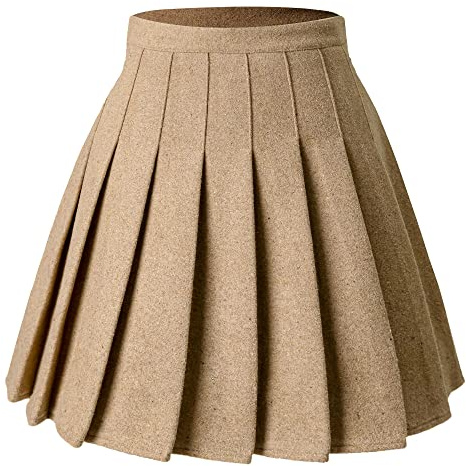 Hoerev Jupe plissée Polyvalente avec Short pour Femme