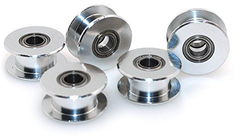 ICQUANZX Puleggia tendicinghia GT2 20 Senza Denti 5mm Foro 6mm Larghezza puleggia Ruota dentata in Alluminio per Stampante 3D (Confezione da 5 Pezzi)