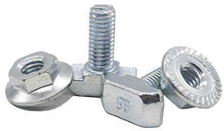 20x Hammerschraube M6x12, für Nut 8 und 8E, Steg 1,5 mm, Stahl 8.8 verzinkt