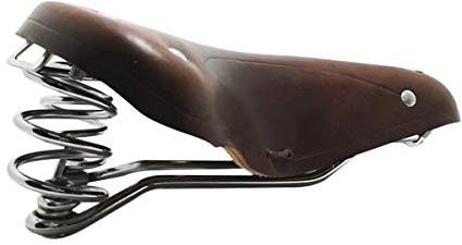 TentHome Vintage Fahrradsattel Touren-City-Sattel Bequem Komfort Leder Fahrradsitz mit Federn Nieten für Damen Herren