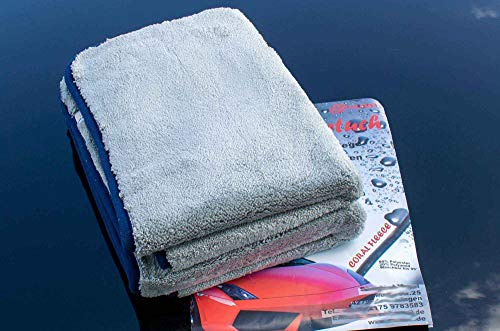 Paño para pulir el Coche, 1200gsm, Paquete de 2 paños de Microfibra para el Cuidado del Coche, paño Suave para el Cuidado de la Pintura, paño de Limpieza en seco sin Pelusa