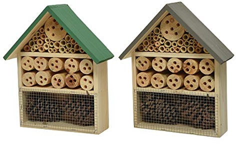 Insektenhotel Insektenhäuschen Nistkasten Schmetterling Nützlinge Biogarten Tannenholz Höhe 29 cm Weite 24,5 cm - Stückpreis