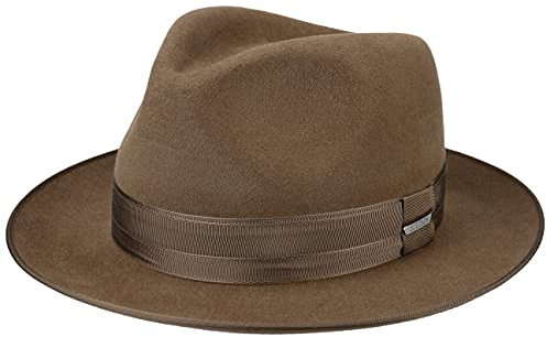 Stetson Kentridge Haarfilzhut Bogarthut Unifarbener Winterhut Made in EU Damen Herbst Winter braun 61 cm