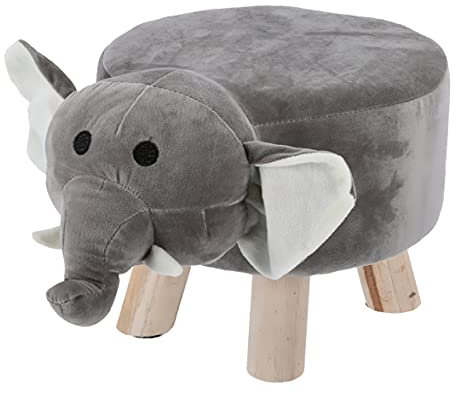 foolonli Hocker Kinderhocker Elefant 30cm hoch Kindersitz Tierhocker Dekohocker Bezug abnehmbar