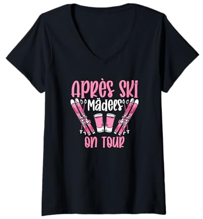 Damen Apres Ski Party Outfit Après Ski Mädels on Tour Deko Spruch T-Shirt mit V-Ausschnitt