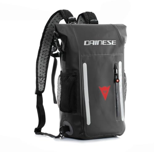 DAINESE - Zaino Explorer Backpack WP, Impermeabile in PVC, con Schienale Traspirante, Spallacci Regolabili e Tasche Resistenti all'Acqua, dettagli Riflettenti, Outdoor e Moto, 15 L, Nero