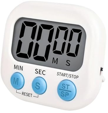 FENGZIZH Digital Kitchen Timer, Versatile Placement Options - Magnetic, Stand and Hanging Hole, Minute Cooking Timer for Baking, Kitchen, Study, Countdown Clock Loud Alarm