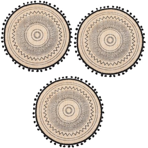 PRETYZOOM 3stücke Kreatives Tischset Aus Jute Abwaschbar Hitzebeständig rutschfest Elegante Tischdekoration Und Schutz Für Jeden Anlass Für Hauswarming Fotorequisite Hochwertige