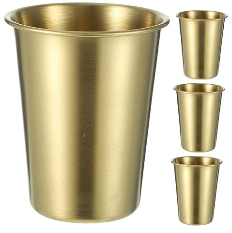 Zerodeko Gobelets D'eau sans Revêtement ni Peinture Lot de 4 en Acier Inoxydable 500ml Légers et Pratiques Tasses Simples et Résistantes pour Camping et Fêtes