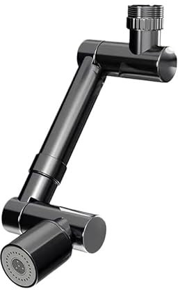WaterJake 1080° Wasserhahn-Aufsatz,Drehbarer Verlängerung,Multifunktionaler Rotierender,Schwenkbarer Wasserhanhnaufsatz Faucet Extender mit Adapter für Bad und Küche (Schwarz)