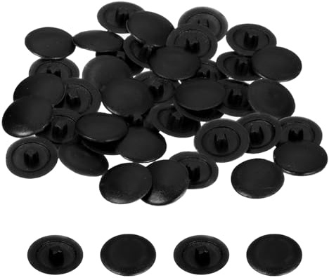 sourcing map 100PCS Screw Cap Covers, 12mm Waterproof Plastic Screw Decorative Caps for Phillips Cam Lock Nuts Self-Tapping Screws, Black