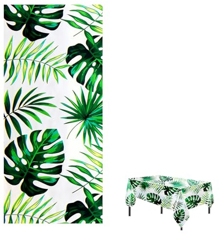Rumyve Hawaiian Luau Tablecloth,PVC Wipe Clean Table Cloth Rectangular,Hawaiian Luau Vinyl Table Cover Protector for Outdoor Picnic Party
