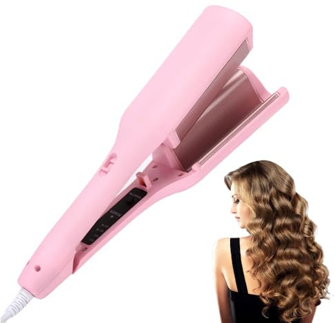 Hojalis French V-Shaped Rolls with Deep V Splint, Quick and Easy Wave Hair Curler, French Egg Roll Curling Iron, ABS Hairdressing Supplies Chicken Rolls Stick Hair Curling Stick, Sweetheart Powder