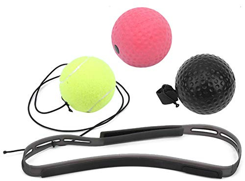 Box-Reflexball, Boxball-Stirnband mit Verstellbarer Schnurlänge, Box-Reaktionsball, PU-Gummiball, Silikon-Ableitungs-Stirnband für Anfänger oder Profis